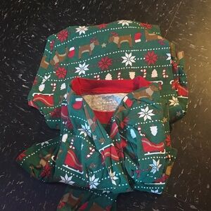 Carter's Green and Red Reindeer Print Pajama Set